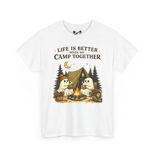 Life Is Better When We Camp Together Ghost Halloween Cotton T-Shirt