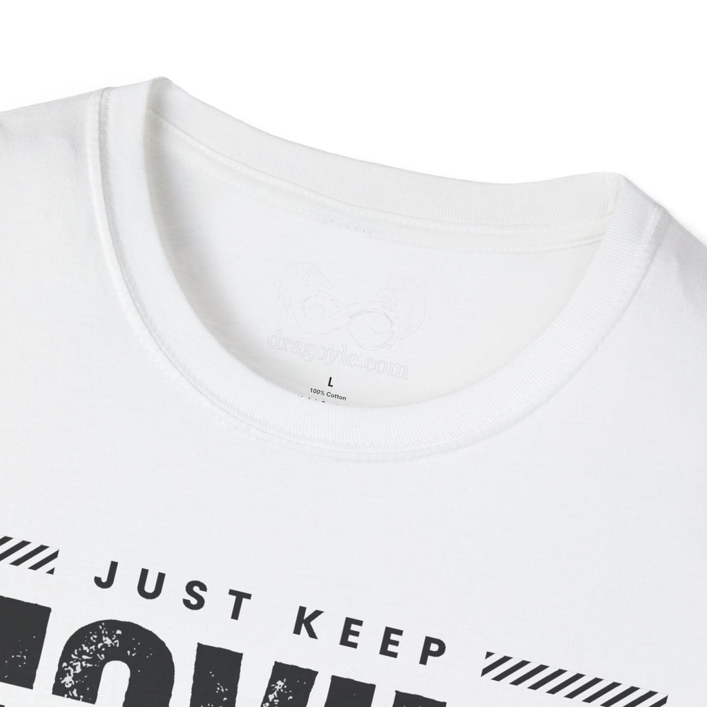 This unisex t-shirt is a canvas for self-expression, crafted for those who embrace resilience. With the phrase "Just Keep Moving Forward - Cancer Survivor" emblazoned across the chest, it celebrates strength and spirit.