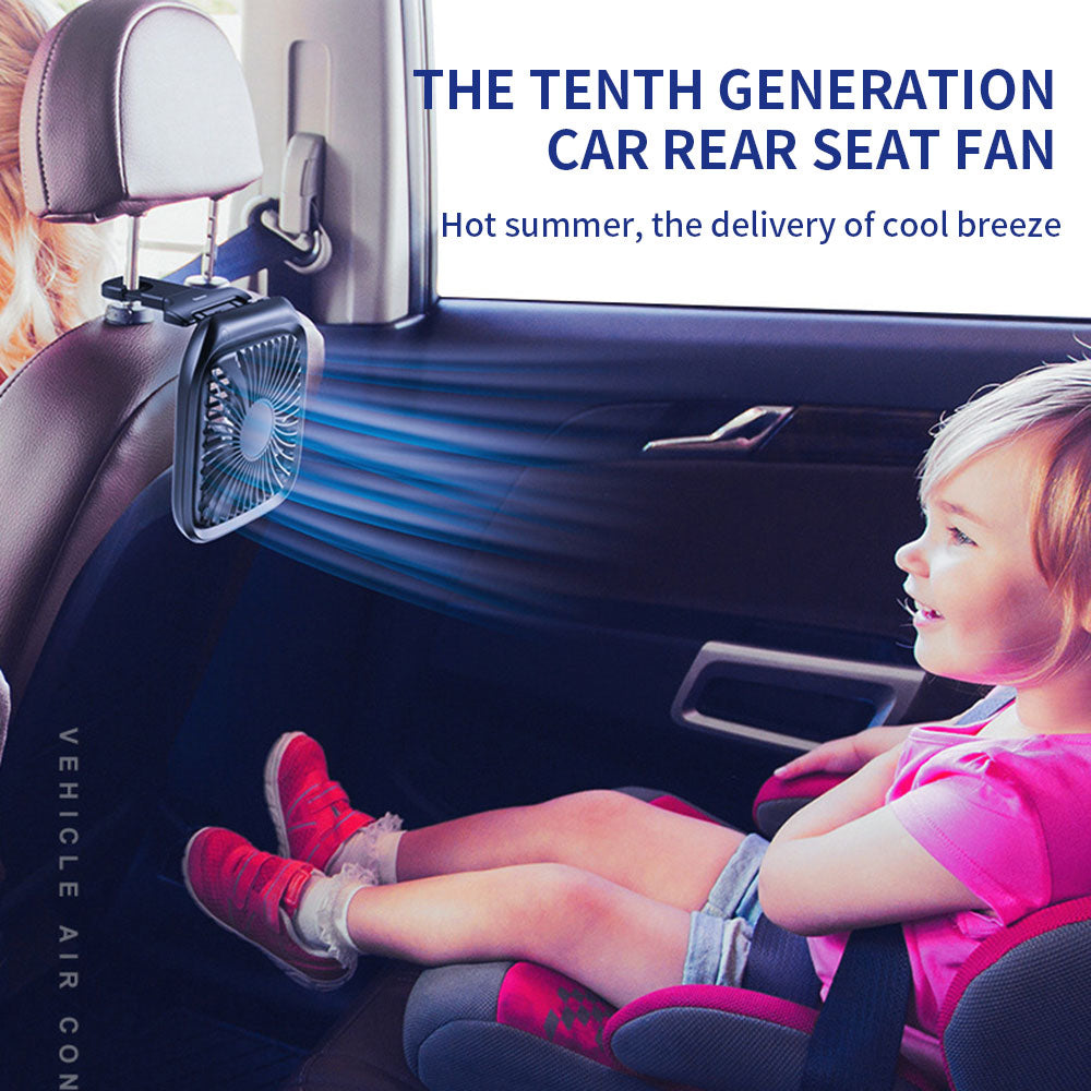 The Quiet Rear Seat Fan features a rechargeable battery and quiet motor that won't distract you while driving. Enjoy a comfortable ride on your road trips! Keep those back seat passengers cool during that sizzling hot summer heat. 