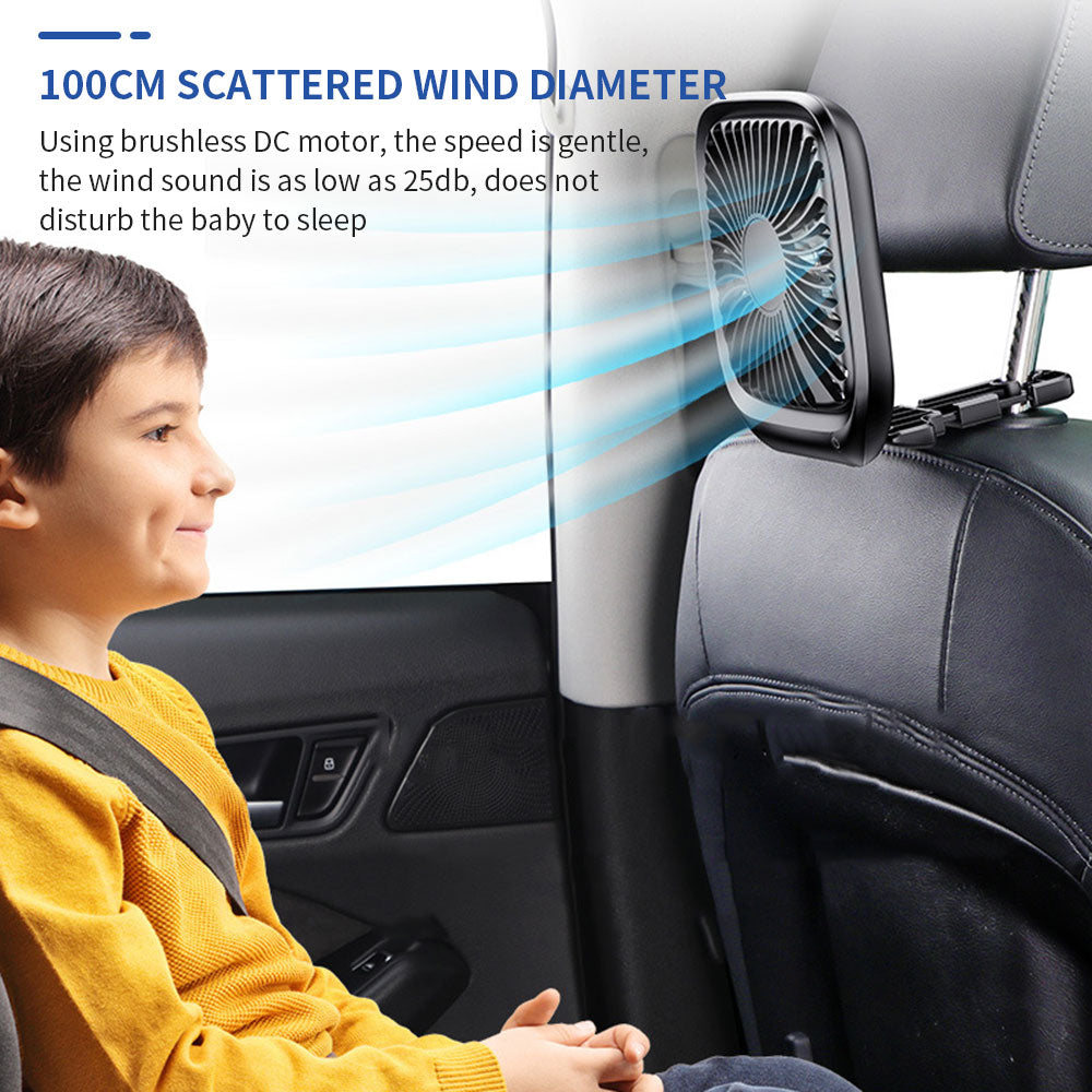 The Quiet Rear Seat Fan features a rechargeable battery and quiet motor that won't distract you while driving. Enjoy a comfortable ride on your road trips! Keep those back seat passengers cool during that sizzling hot summer heat. 