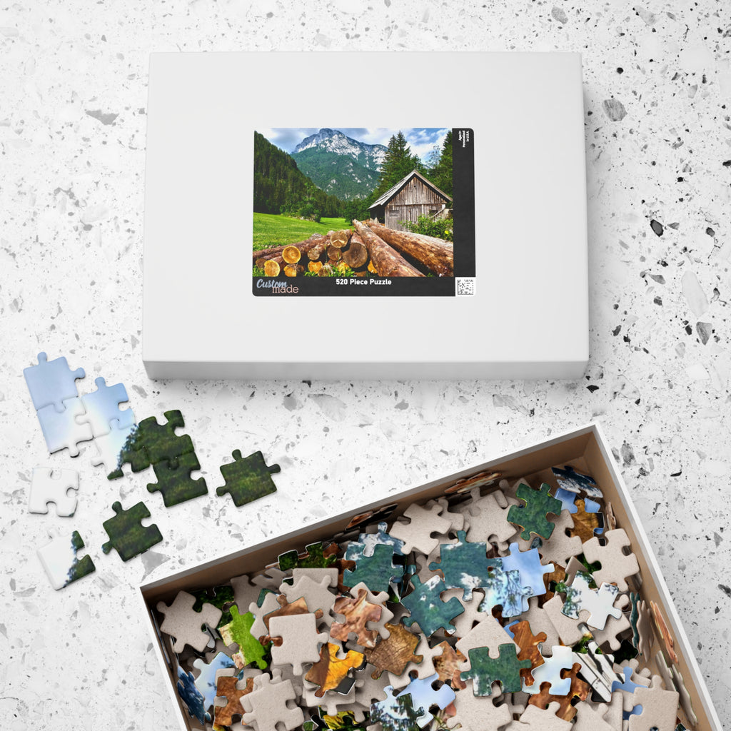 Experience the joys of the great outdoors with our Wood Cabin Mountains Puzzle. With 110-1014 pieces, this puzzle features a cozy wood cabin set against a stunning mountain backdrop. Made from high-quality materials, this puzzle is a perfect addition to any puzzle enthusiast's collection.