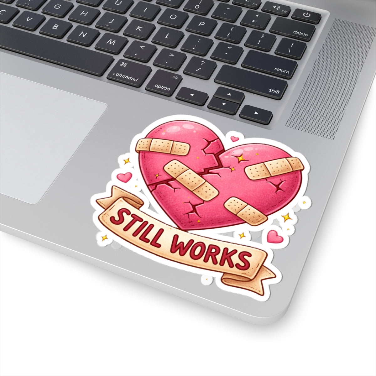 My Broken Heart Still Works Kiss-Cut Sticker Celebrate resilience with this beautiful kiss-cut sticker.