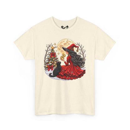 Witchy Christmas Magic Comfortable Cotton T-Shirt