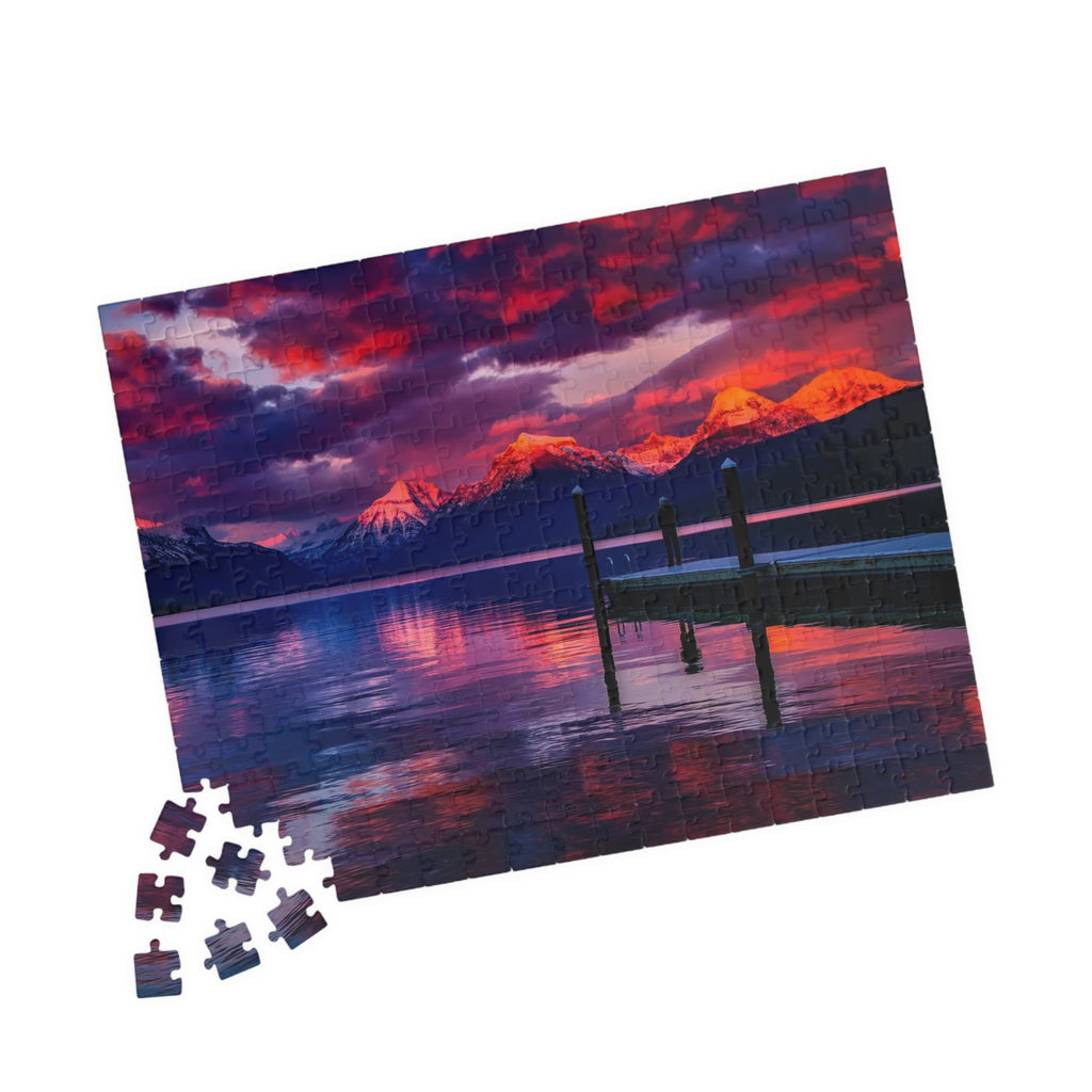Pink Sunset at the Lake Puzzle - 110 to 1014 Pieces