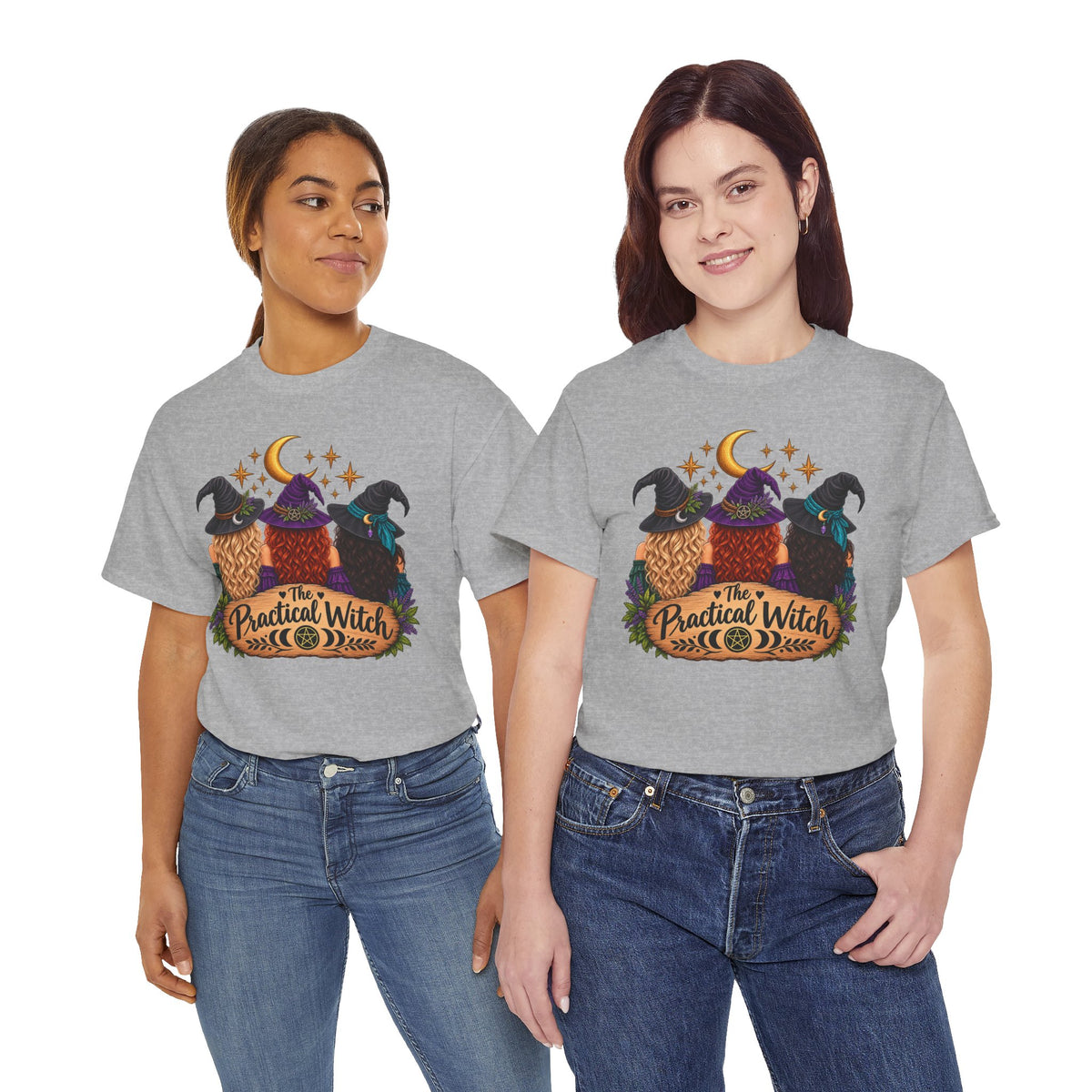The Practical Witch Sisters Halloween Cotton T-Shirt