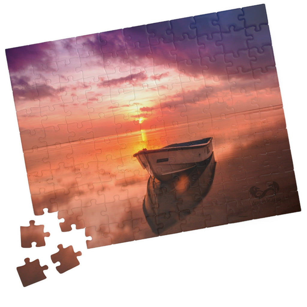 Escape the stress of everyday life and immerse yourself in the beauty of this Lake Boat Sunset Puzzle. With 110 to 1014 pieces, this puzzle will provide hours of relaxation and satisfaction as you piece together the vibrant sunset scene. 