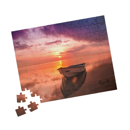 Lake Boat Sunset Puzzle - 110 to 1014 Pieces