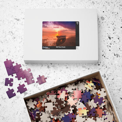 Lake Boat Sunset Puzzle - 110 to 1014 Pieces