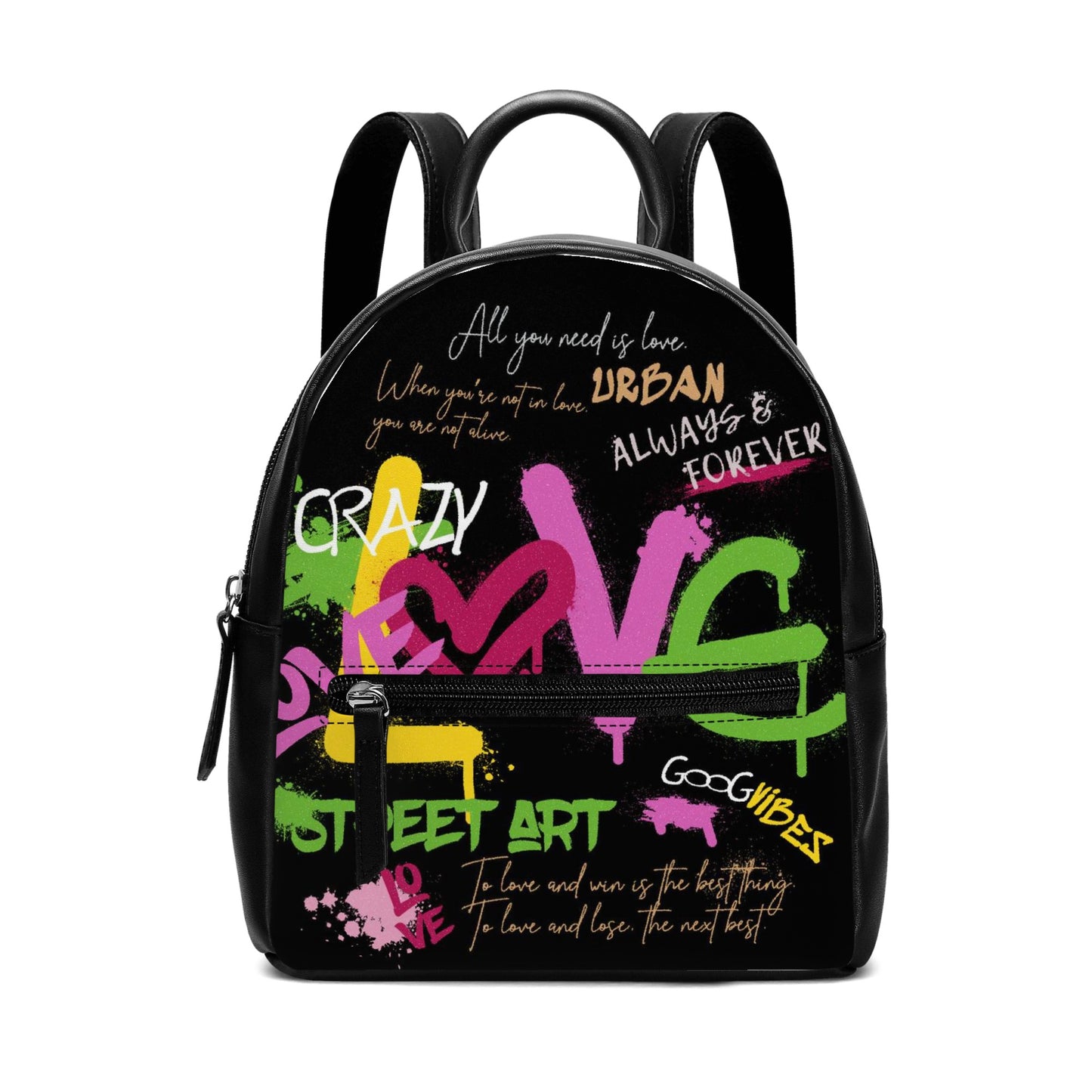 Get out there and show your love for street art with this rad backpack! It's perfect for toting around art supplies, and its awesome street art design will have heads turning. Make a statement and carry your stuff in style!
