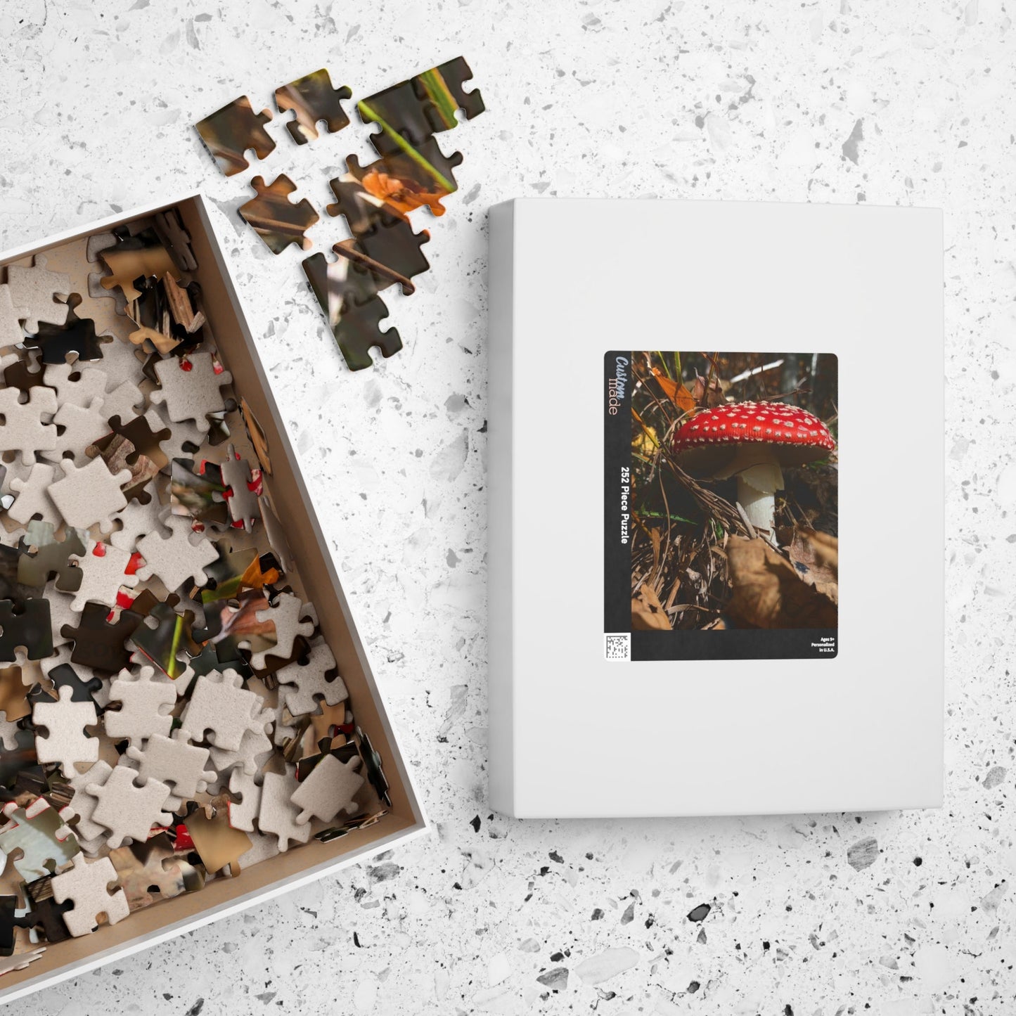 This Single Red Mushrooms Puzzle features a captivating image of vibrant mushrooms, ranging from 110 to 1014 pieces. With high-quality materials and intricate design, it offers a challenging yet satisfying puzzle-solving experience. 