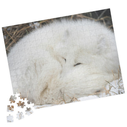 Discover the beauty of nature with our Sleeping White Fox Puzzle! This puzzle features a stunning image of a peaceful white fox, and is available in 110 to 1014 pieces. Piece by piece, you'll feel a sense of accomplishment as you bring this majestic creature to life. Perfect for animal lovers and puzzle enthusiasts alike!