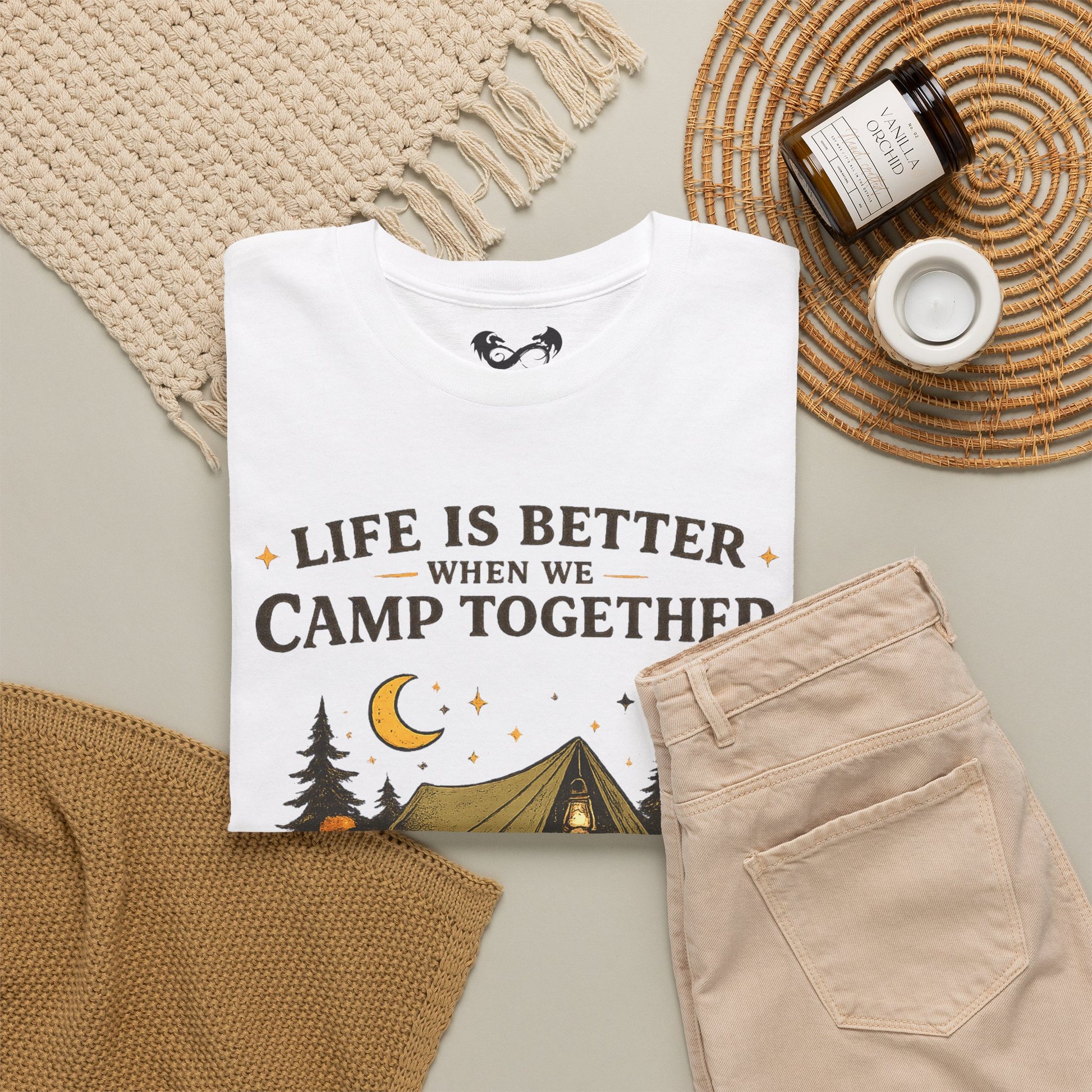 Life Is Better When We Camp Together Ghost Halloween Cotton T-Shirt