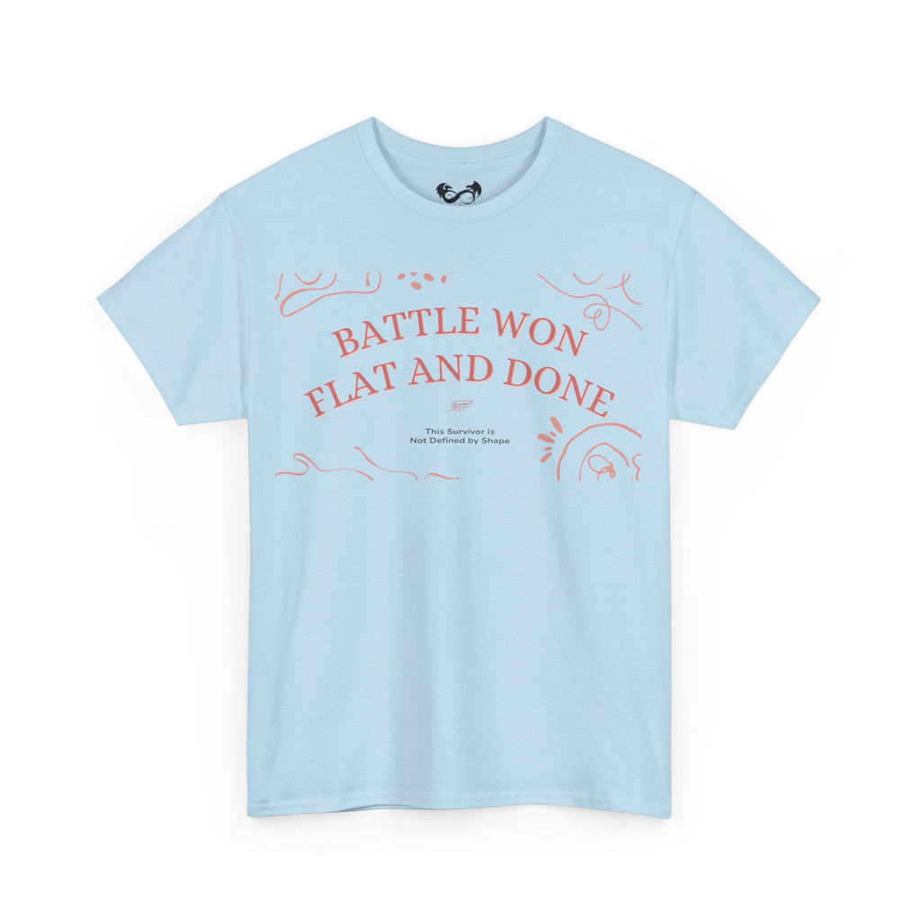 The Battle Won, Flat and Done Heavy Cotton Tee is the ultimate combination of style and comfort. Made with high-quality heavy cotton, this tee is durable and soft to the touch. Perfect for everyday wear or a night out, you'll always feel confident and ready to take on the day in this stylish tee.