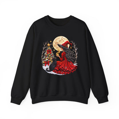 Christmas Witch Crewneck Sweatshirt – Magical Holiday Winter Design