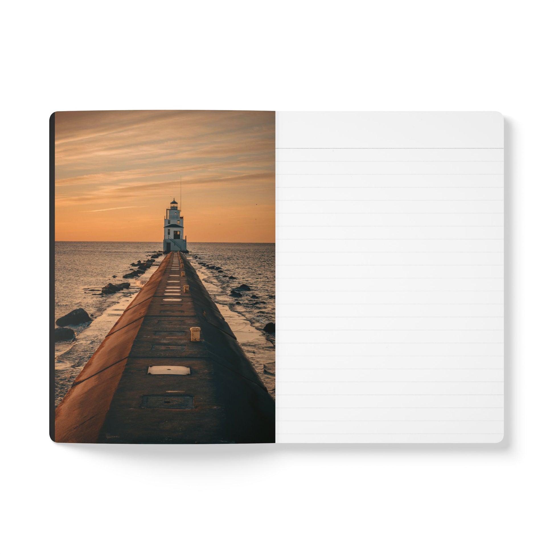 Notebook with a lighthouse design on the cover