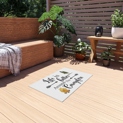 It might seem a bit unusual at first—placing one outside, but non-slip outdoor rugs bring alfresco chilling to a whole new level of comfort. These rugs come in many different sizes to fit any patio or porch. Made from polyester chenille fabric— they're very durable, breathable, and dry quickly.