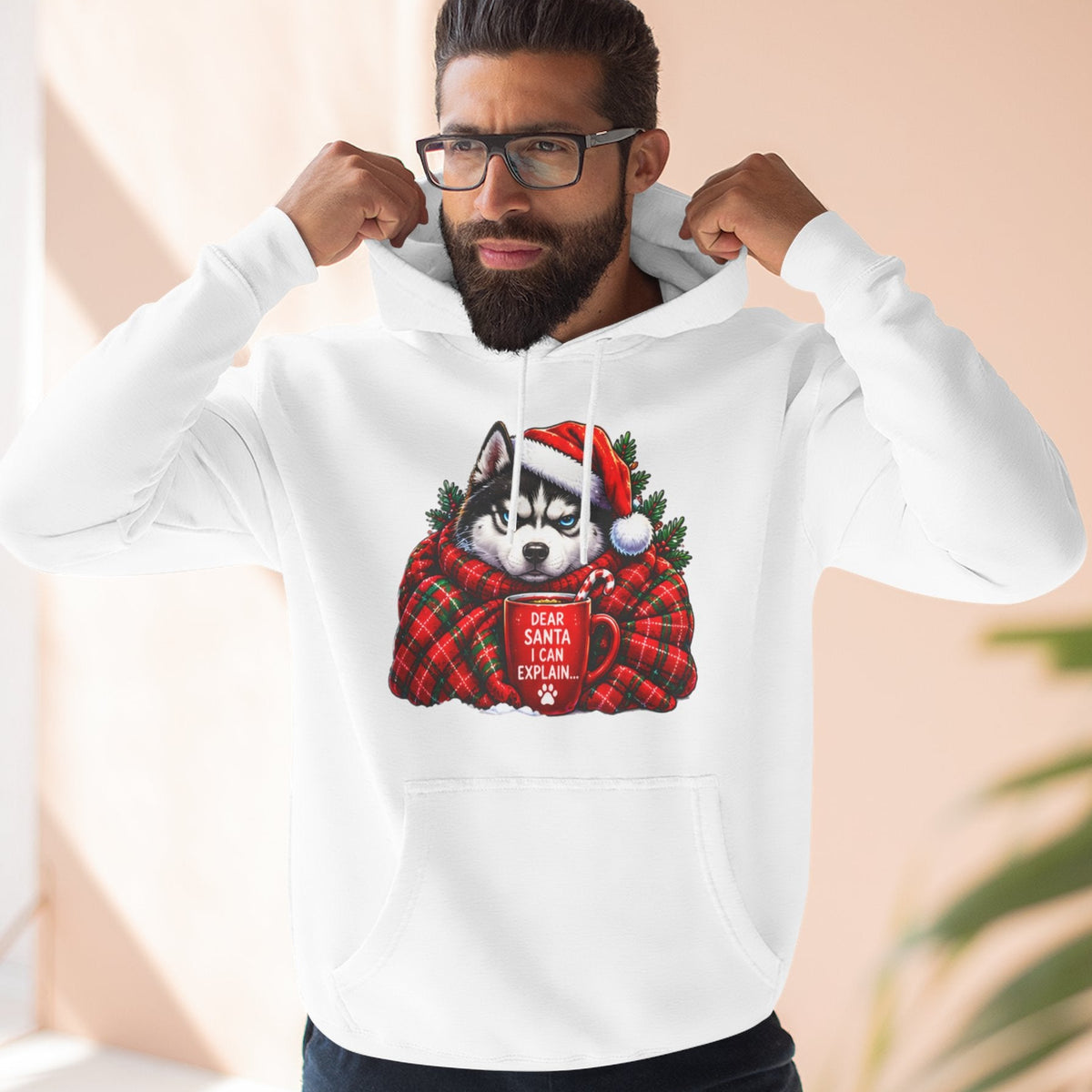 Santa I Can Explain Christmas Dog Thick Pullover Hoodie
