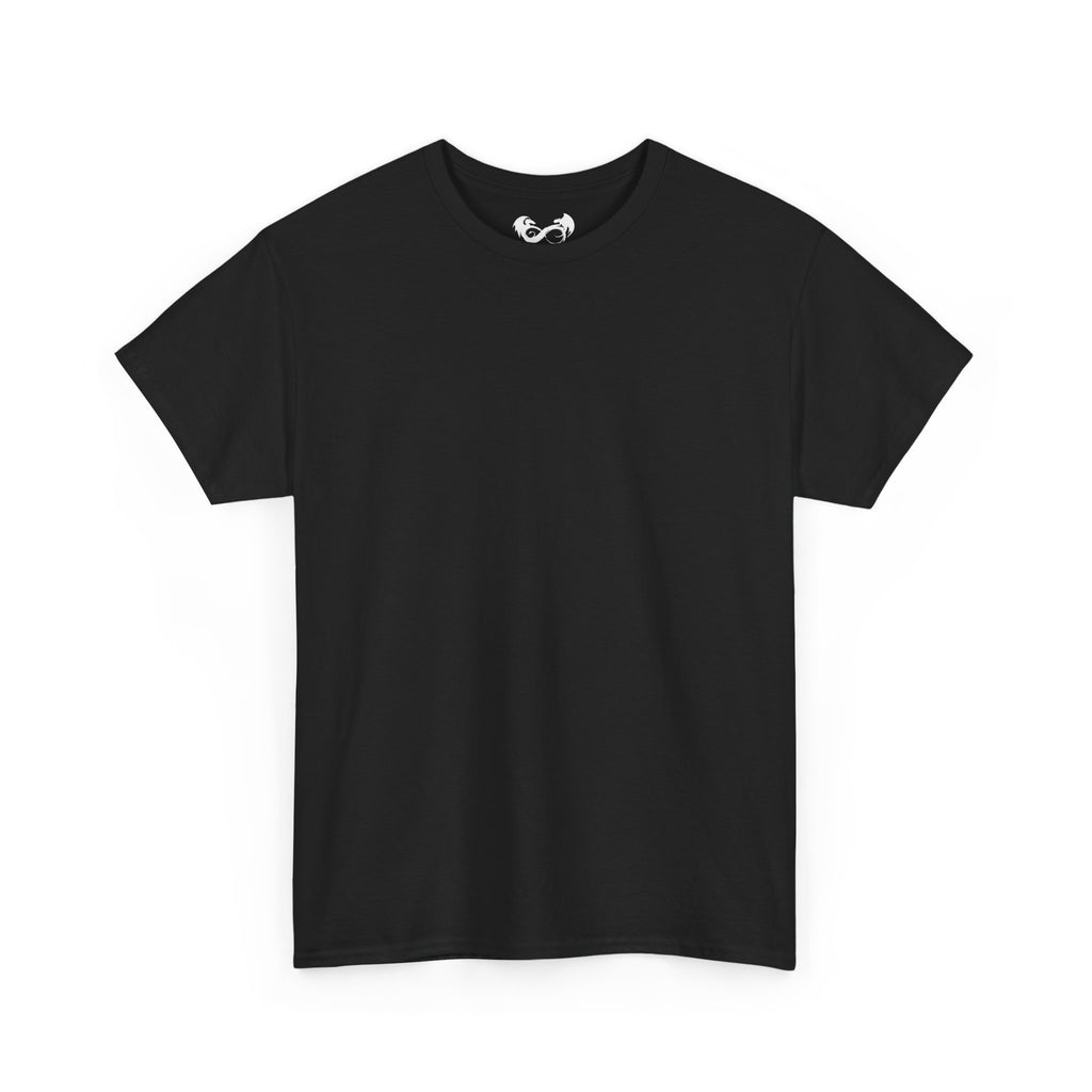 Black t-shirt on a white background