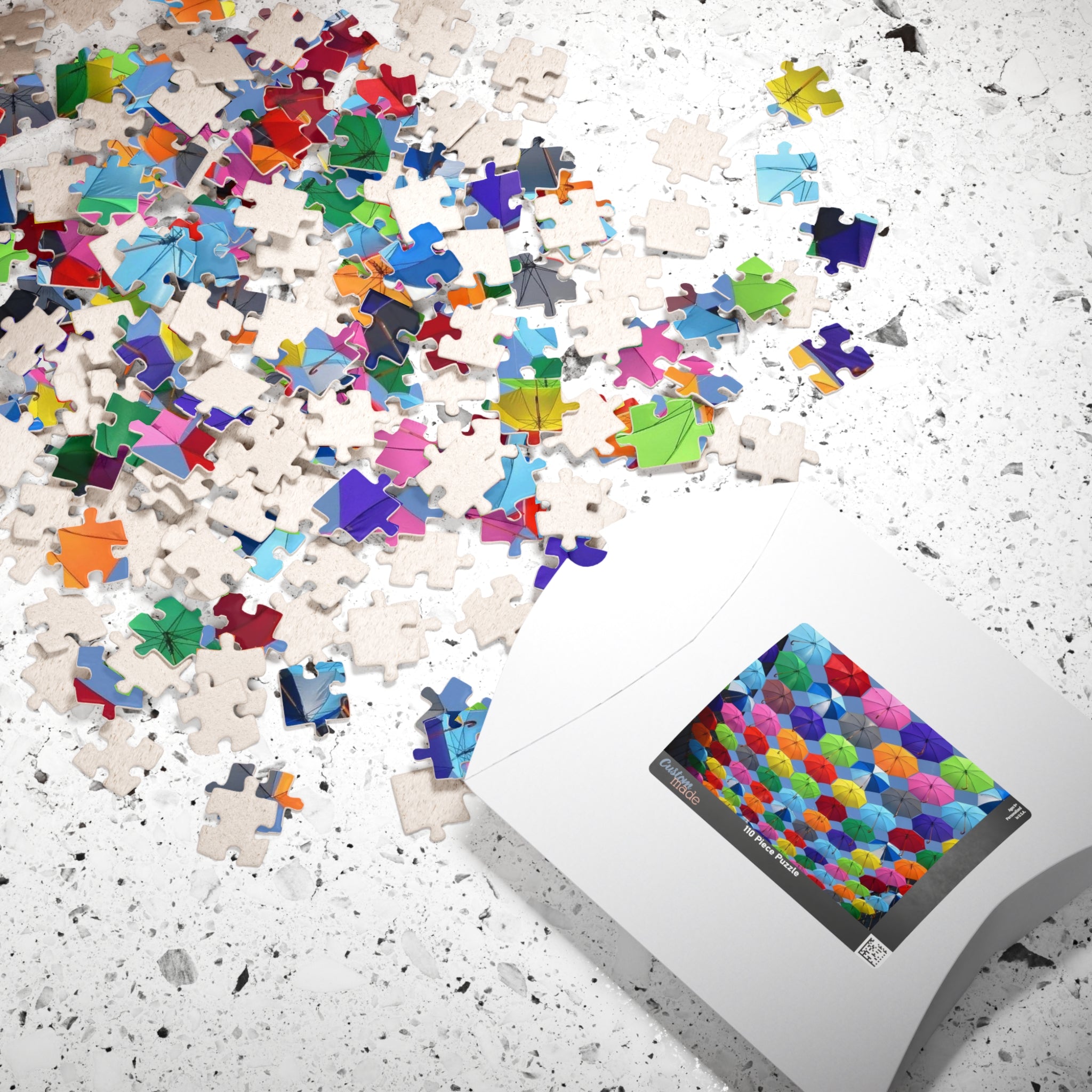 Piece together fun on rainy days with our quirky Colorful Umbrella's Puzzle! With 110 to 1014 pieces, this puzzle will keep you entertained for hours. Perfect for all ages, this colorful puzzle makes for a great addition to your rainy day activities.