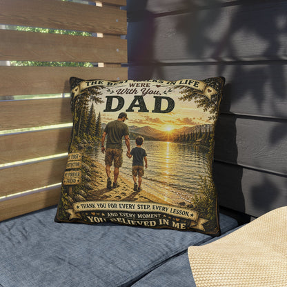 Blessings In Life With Son Scenic Timeless Father’s Day Pillow