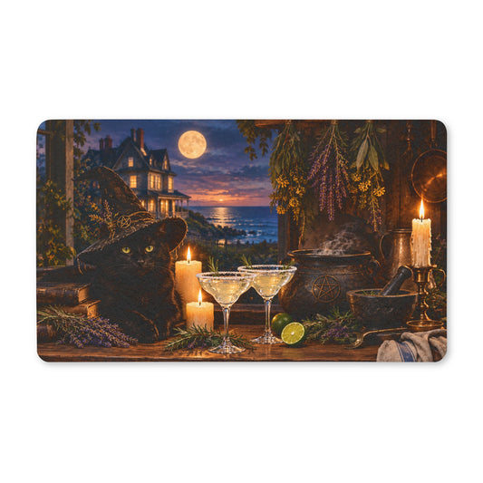 Magical Midnight Margarita Halloween Scene Welcome Mat