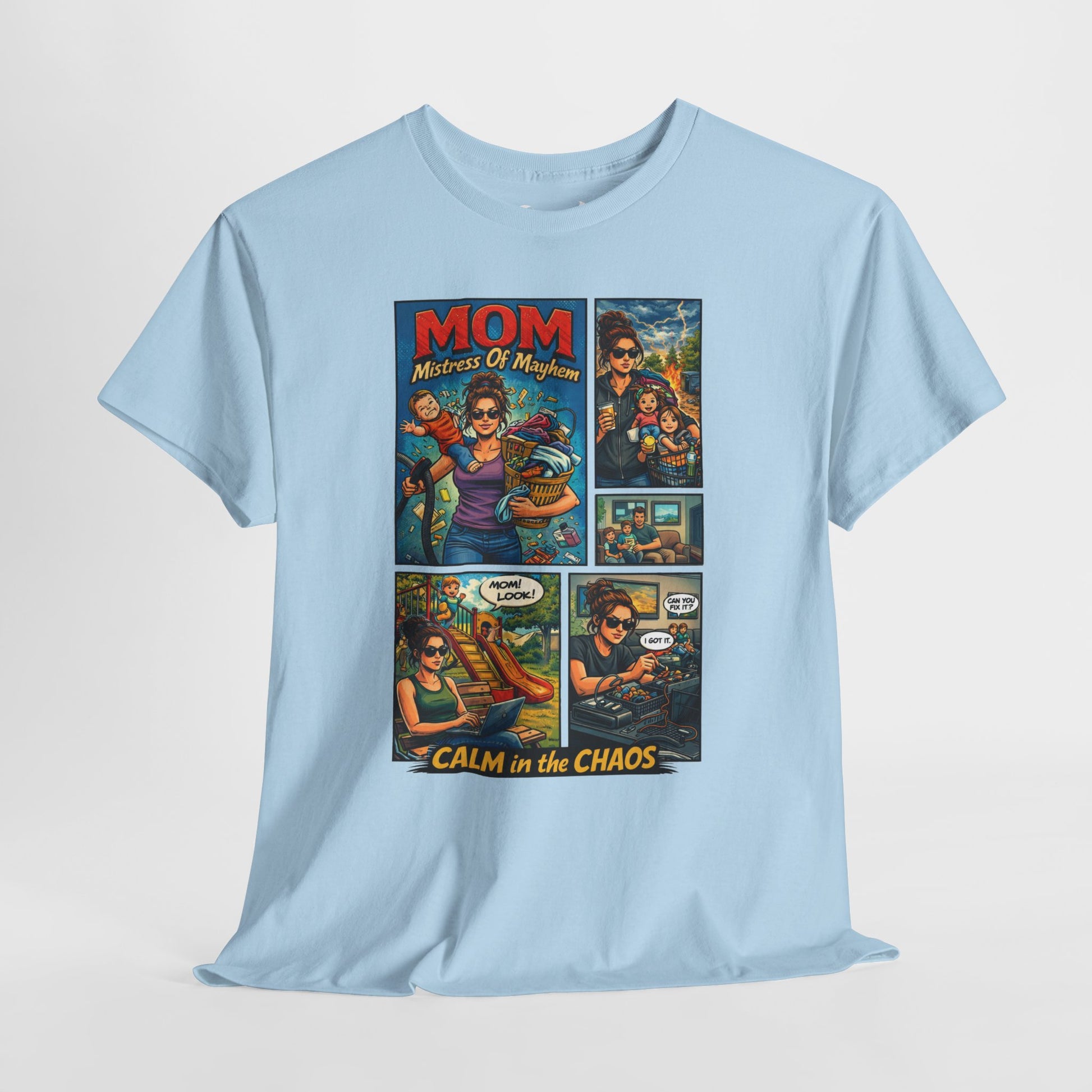 Meet the MOM: Mistress Of Mayhem tee!&nbsp; Built for the woman who runs the house, fixes the problems, and somehow keeps it all together without breaking a sweat.