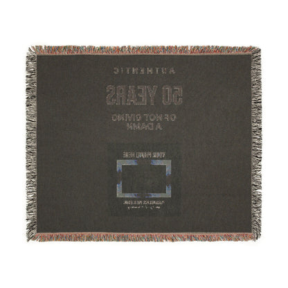 Personalized Woven Blanket — 'Authentic 50 Years of Not Giving a Damn' Decorative Throw
