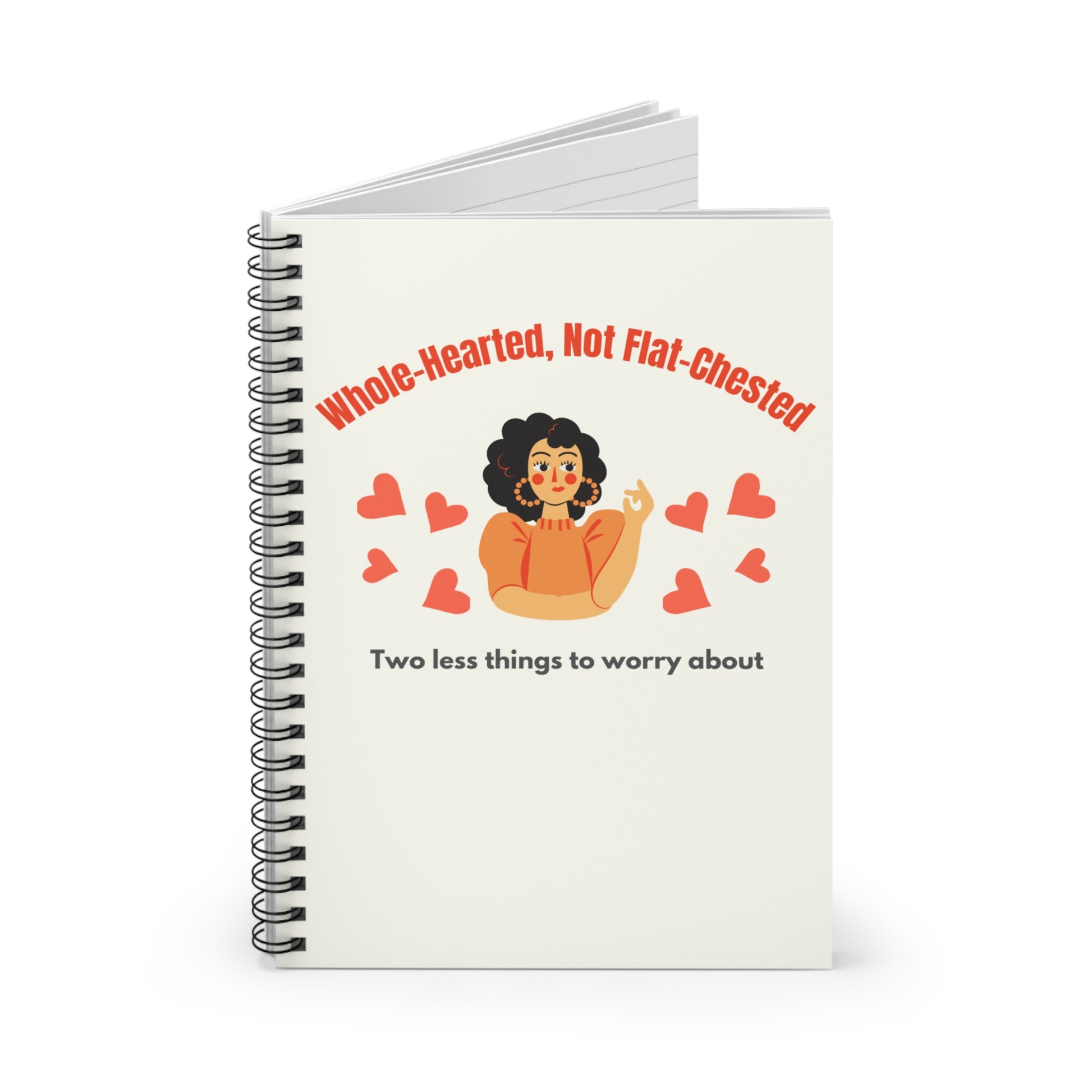 Notebook with an illustration of a person and text on a white background