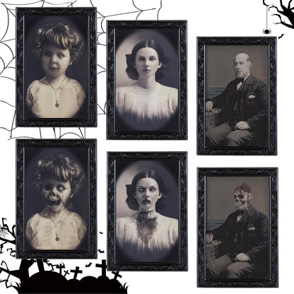 Transform your space with Creepy 3D Changing Framed Portraits! Experience a thrilling shift in perspective as these portraits come to life. A must-have for those who crave love Halloween or have a haunted house. Don't miss out on this uniquely bold and captivating addition to your home décor!