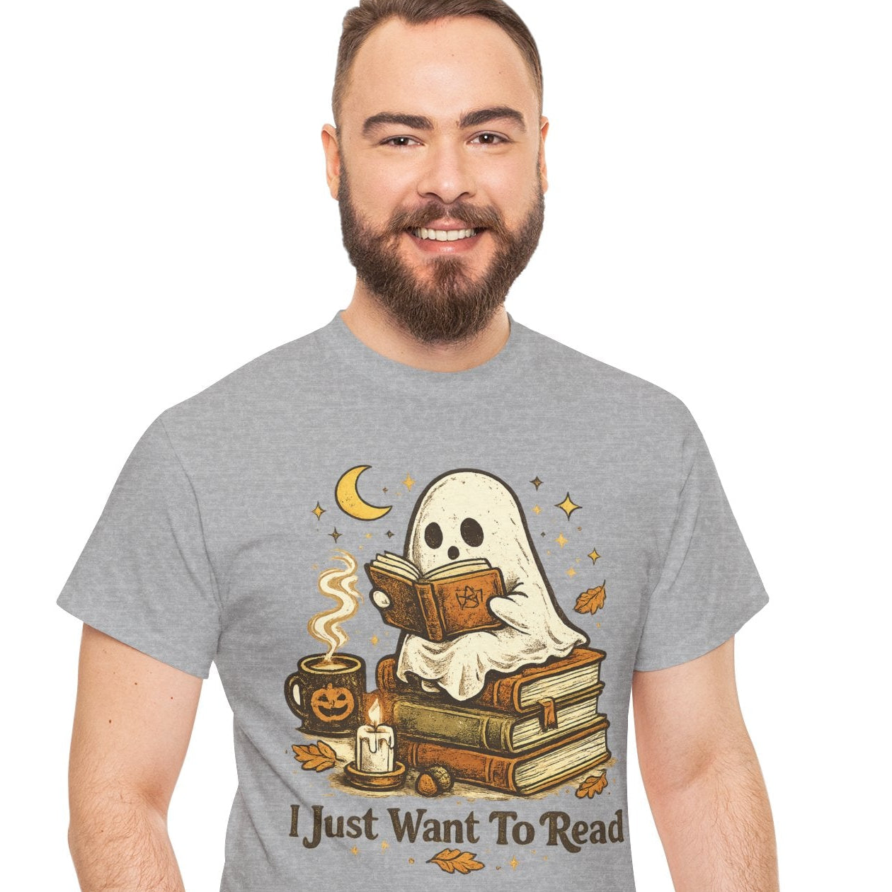 I Just Want To Read Ghost Halloween Comfortable Cotton T-Shirt