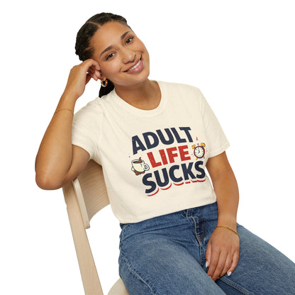Adult Life Sucks Lightweight Comfortable 100% Spun Cotton Tee