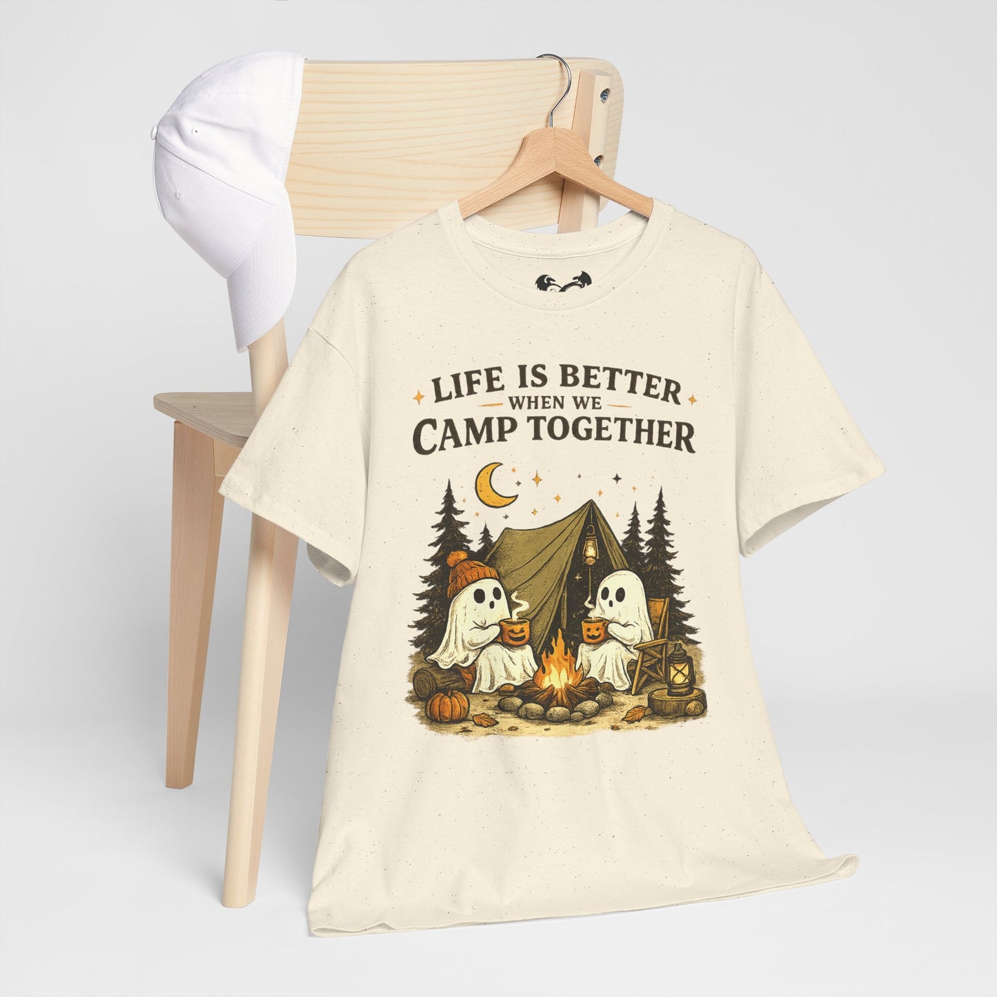 Life Is Better When We Camp Together Ghost Halloween Cotton T-Shirt