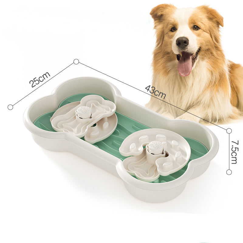 This bowl is designed to help reduce the risk of choking for large dogs by slowing down their eating pace. The unique grooved design promotes healthier digestion and a feeling of fullness, while also preventing bloating and overeating.