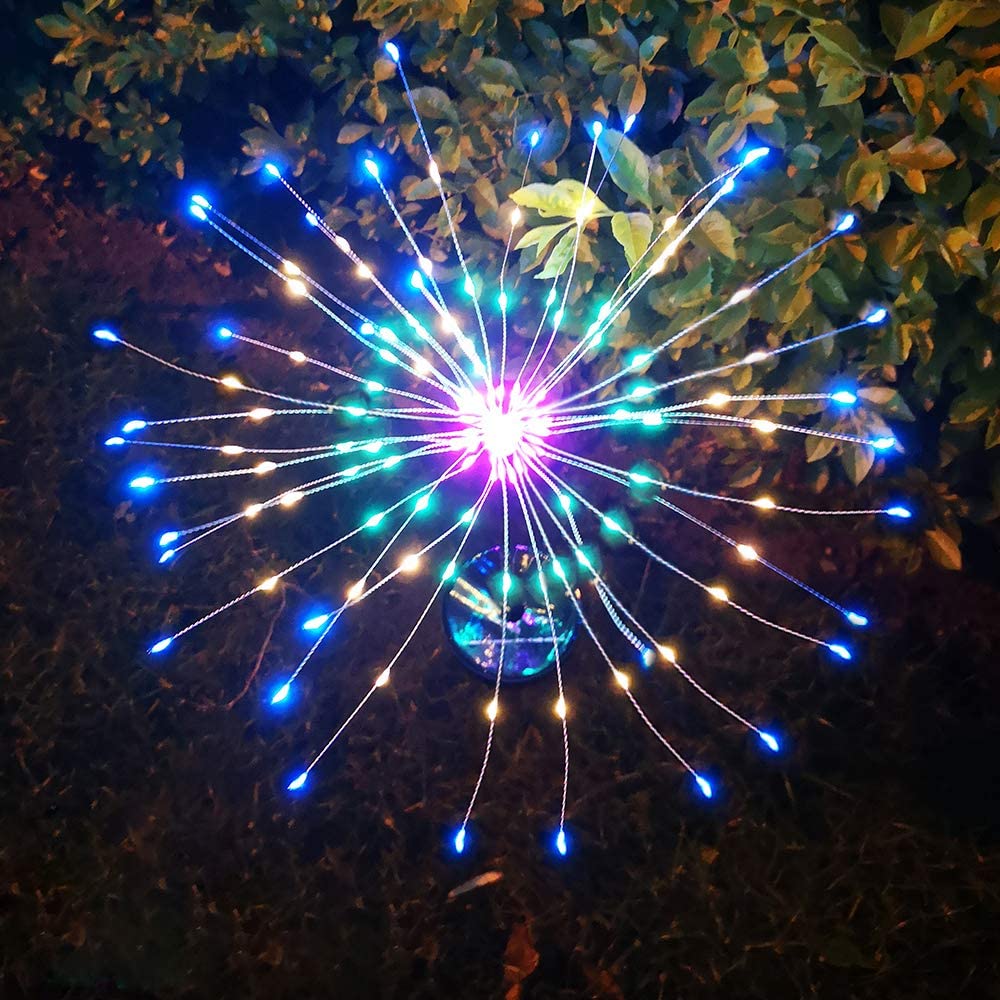 Celebrate Independence Day with style! This solar powered LED Firework Light will light up your night sky with patriotic energy. Let the stars align and shine with a festive sparkle! 