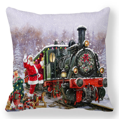 b721ec44ae468d2ee43a592c9facd493  Transform your living space into a luxurious holiday wonderland with our Christmas Oil painting Peach Skin Plush Pillowcase. Made from premium materials, this pillowcase features a stunning oil painting design that adds an elegant touch to any room. 