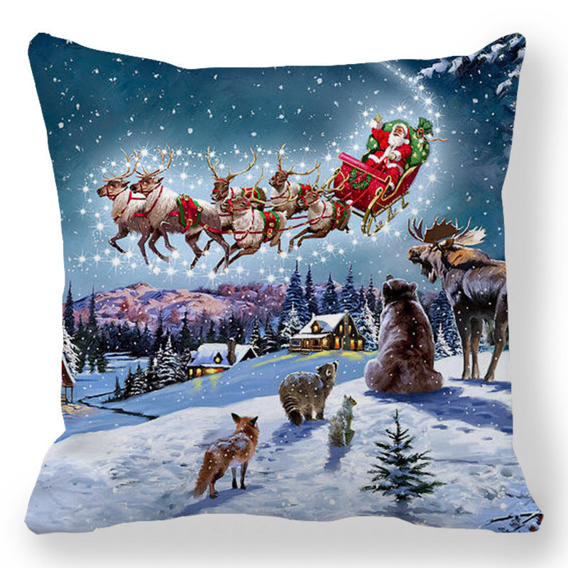 808f29b67dc2e858cfbf2e8117476745  Transform your living space into a luxurious holiday wonderland with our Christmas Oil painting Peach Skin Plush Pillowcase. Made from premium materials, this pillowcase features a stunning oil painting design that adds an elegant touch to any room. 