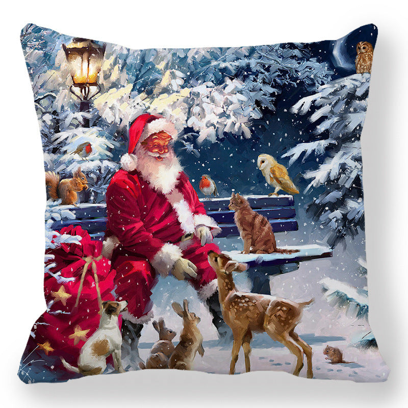 400dea366da28a947350b6e94f4394b0  Transform your living space into a luxurious holiday wonderland with our Christmas Oil painting Peach Skin Plush Pillowcase. Made from premium materials, this pillowcase features a stunning oil painting design that adds an elegant touch to any room. 