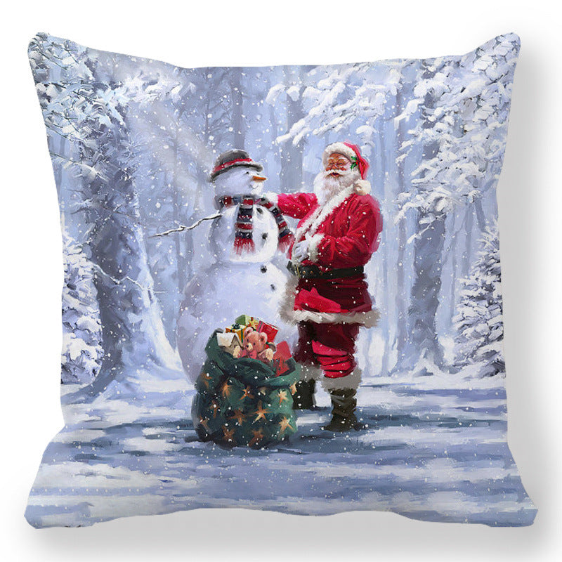 6bea7a24f0c641e089ba04f14720ca9b Transform your living space into a luxurious holiday wonderland with our Christmas Oil painting Peach Skin Plush Pillowcase. Made from premium materials, this pillowcase features a stunning oil painting design that adds an elegant touch to any room. 