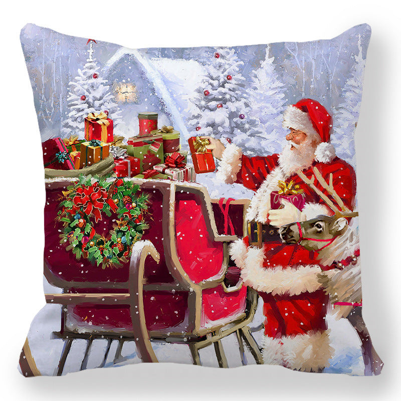 9eb79b3c045889a3c0b7f846cb329ea2  Transform your living space into a luxurious holiday wonderland with our Christmas Oil painting Peach Skin Plush Pillowcase. Made from premium materials, this pillowcase features a stunning oil painting design that adds an elegant touch to any room. 