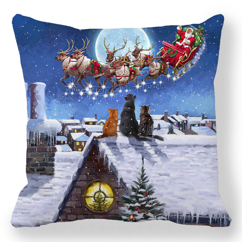 82bf5471cf94bb9223b0f4d1e0291d0a  Transform your living space into a luxurious holiday wonderland with our Christmas Oil painting Peach Skin Plush Pillowcase. Made from premium materials, this pillowcase features a stunning oil painting design that adds an elegant touch to any room. 