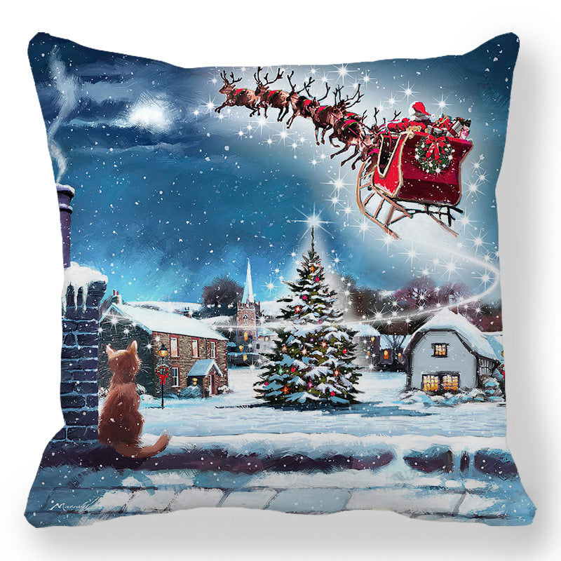 b4e4689b30638c4ae786ae39fb957362  Transform your living space into a luxurious holiday wonderland with our Christmas Oil painting Peach Skin Plush Pillowcase. Made from premium materials, this pillowcase features a stunning oil painting design that adds an elegant touch to any room. 