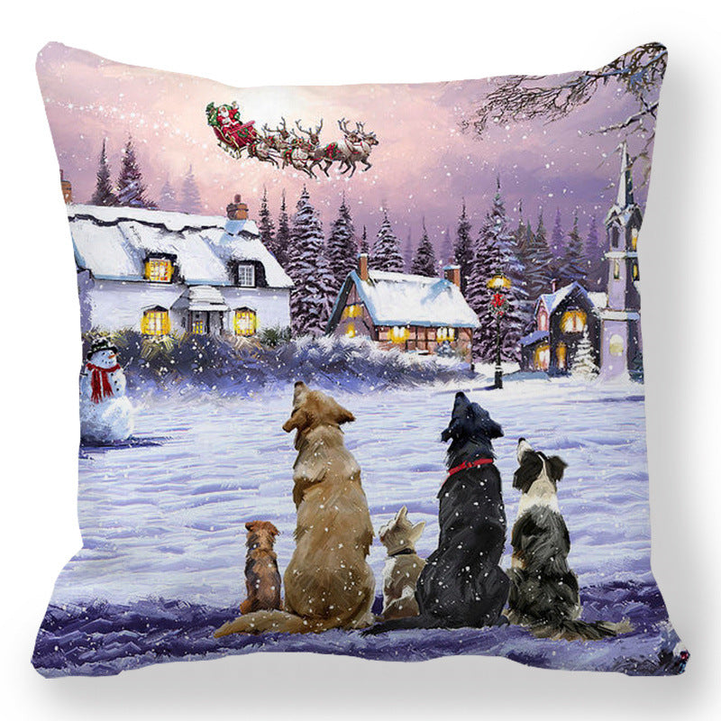 b708e3792b89d1b59cc21d326ef7a78f Transform your living space into a luxurious holiday wonderland with our Christmas Oil painting Peach Skin Plush Pillowcase. Made from premium materials, this pillowcase features a stunning oil painting design that adds an elegant touch to any room. 