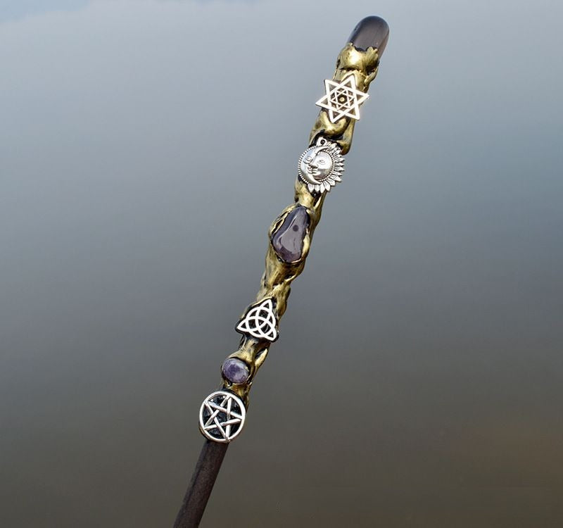 dd323c717bb93f9b135d54ec44991914 Add some magic to your life with our Unique Crystal Handmade Wands! Each wand is uniquely crafted with beautiful crystals to enchant and empower. Elevate your spiritual practices or bring a touch of whimsy to daily tasks. The perfect gift for any witchy woman, magic lover or crystal collector.