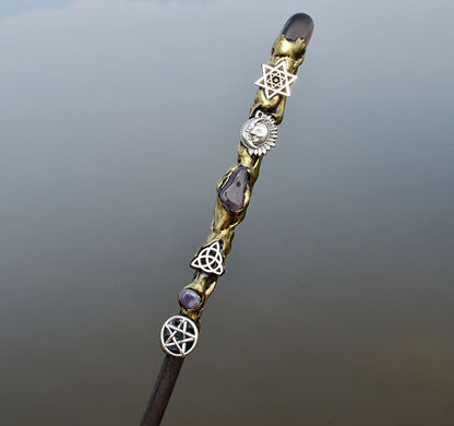 dd323c717bb93f9b135d54ec44991914 Add some magic to your life with our Unique Crystal Handmade Wands! Each wand is uniquely crafted with beautiful crystals to enchant and empower. Elevate your spiritual practices or bring a touch of whimsy to daily tasks. The perfect gift for any witchy woman, magic lover or crystal collector.