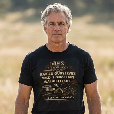 Gen X Survivor Raised Ourselves Walked It Off Comfortable Cotton T-Shirt