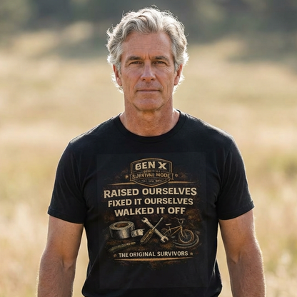 Gen X Survivor Raised Ourselves Walked It Off Comfortable Cotton T-Shirt