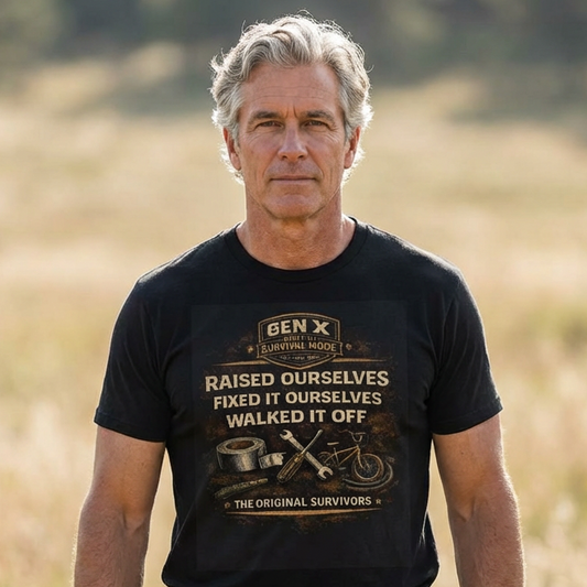 Gen X Survivor Raised Ourselves Walked It Off Comfortable Cotton T-Shirt