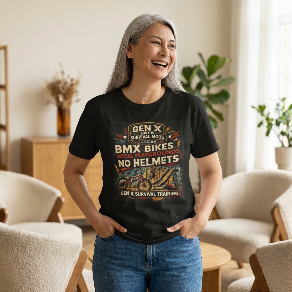 Gen X Survivor No Helmets Comfortable Cotton T-Shirt