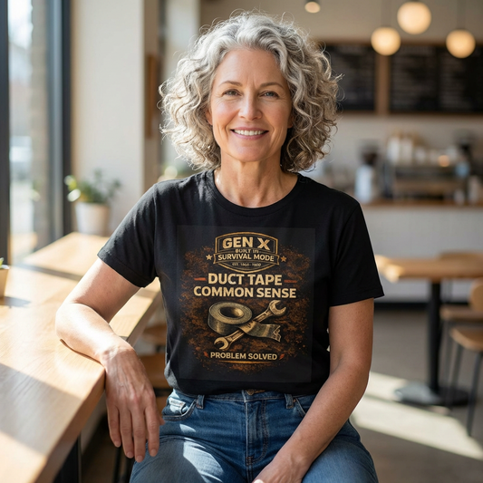 Gen X Survivor Duct Tape and Common Sense Comfortable Cotton T-Shirt