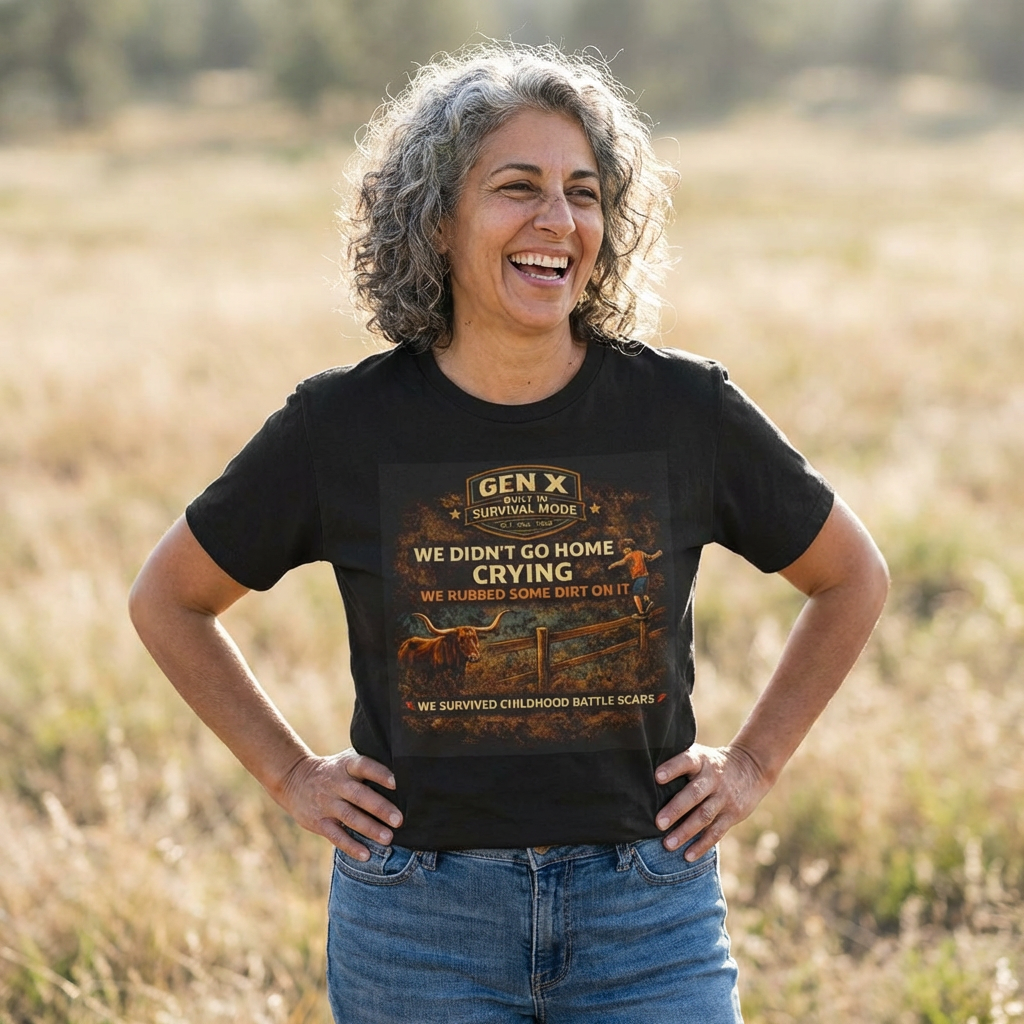 Gen X Survivor We Didn't Go Home Rubbed Dirt On It Comfortable Cotton T-Shirt